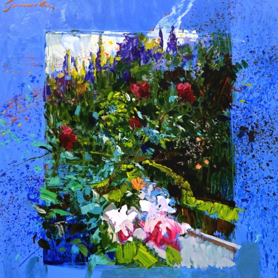 ホアキン・トレンツ・リャドの絵画作品　タイトルは、薔薇園 The rose garden